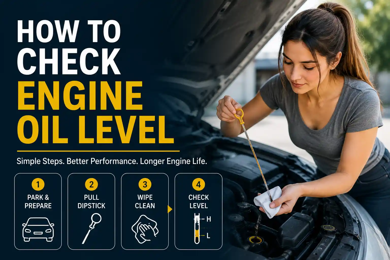 how to check engine oil level